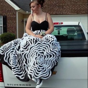 Black and white prom dress